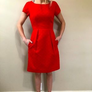Red orange dress with pockets!